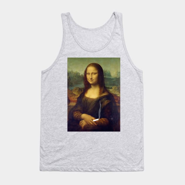 Mona Lisa with a Cigarette Tank Top by ahadden